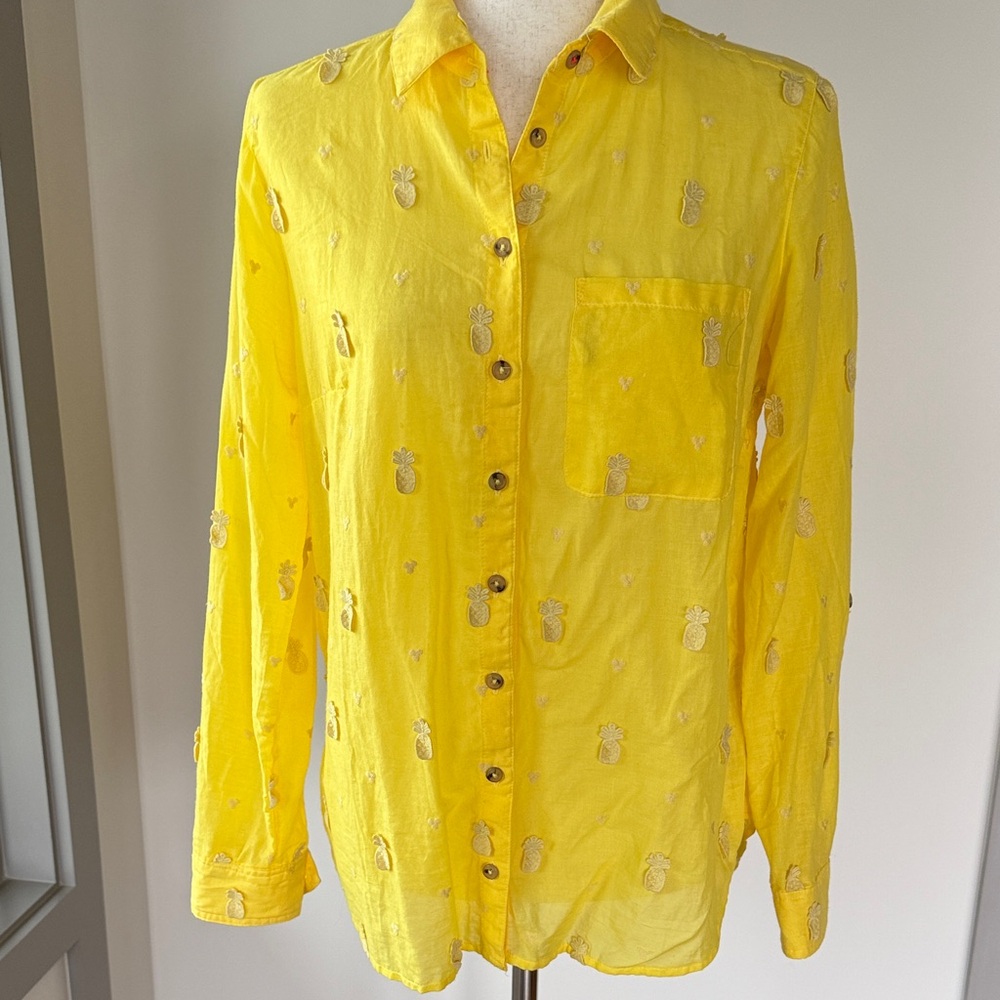 Maeve by Anthropologie Embroidered Pineapple Blouse